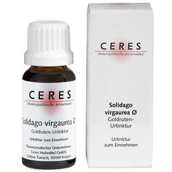 Eine braune Flasche und eine weiße Schachtel von Ceres, homöopathische Tinktur.